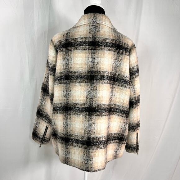 ASOS Simply Be White Tan and Black Checked Coat 16 - Picture 3 of 9